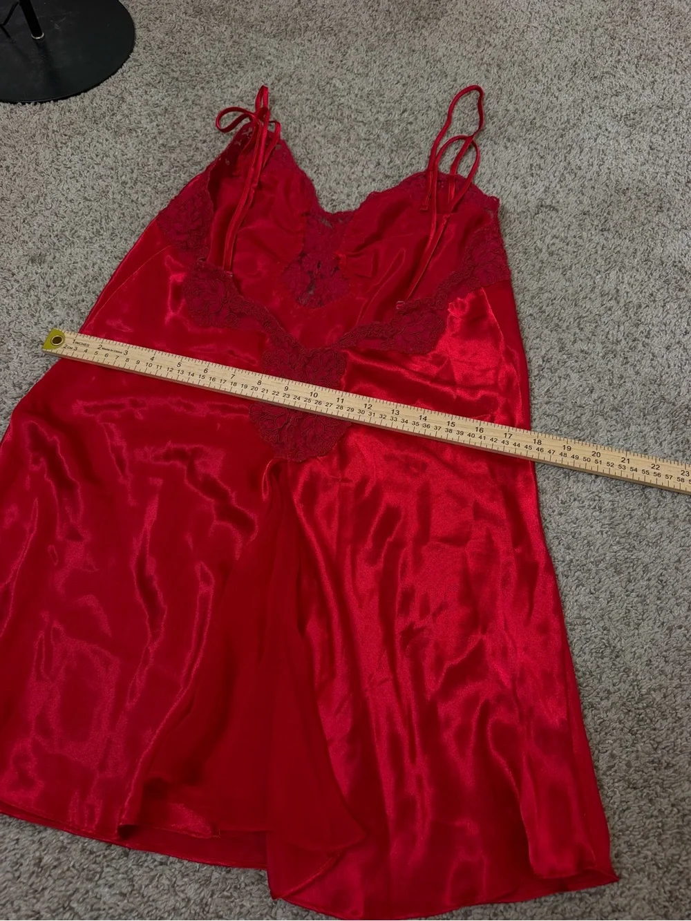 Victoria's Secret Red Satin Lace Chemise